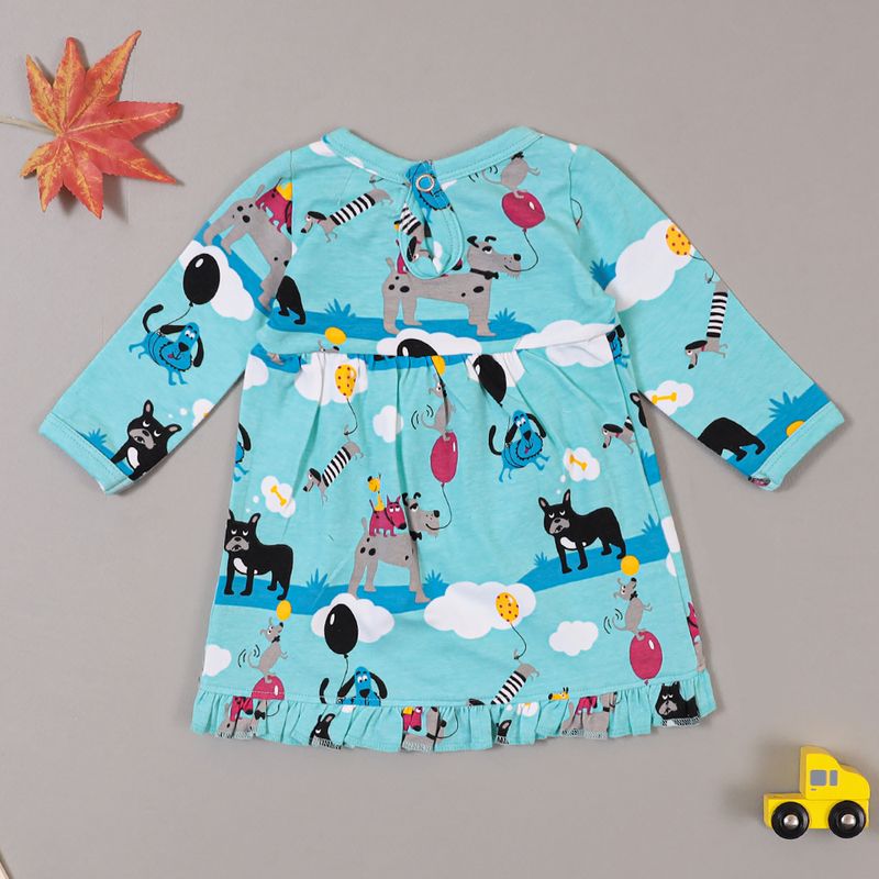 DOG PRNT WRAP OPEN DRESS
