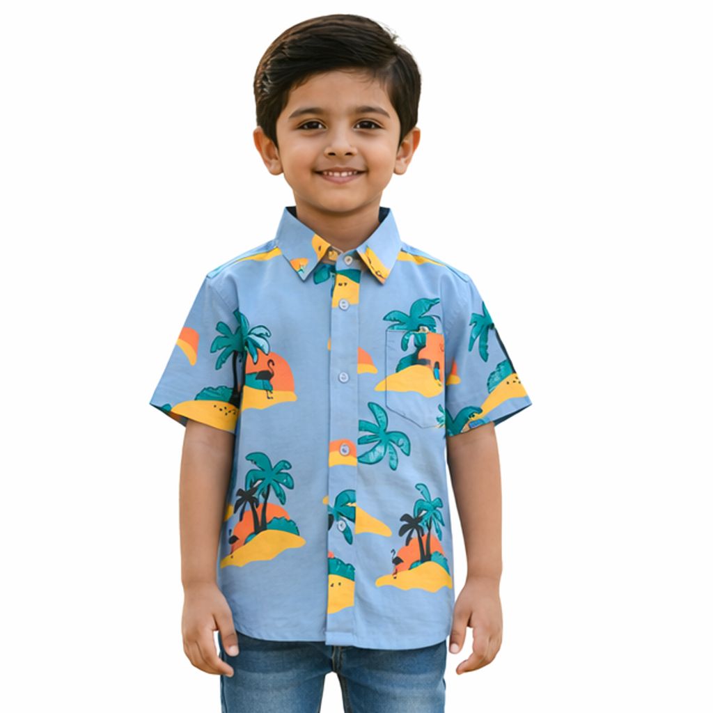 COCONUT TREE FRONT OPEN SHIRT