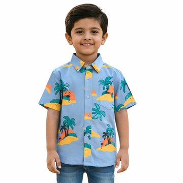 COCONUT TREE FRONT OPEN SHIRT
