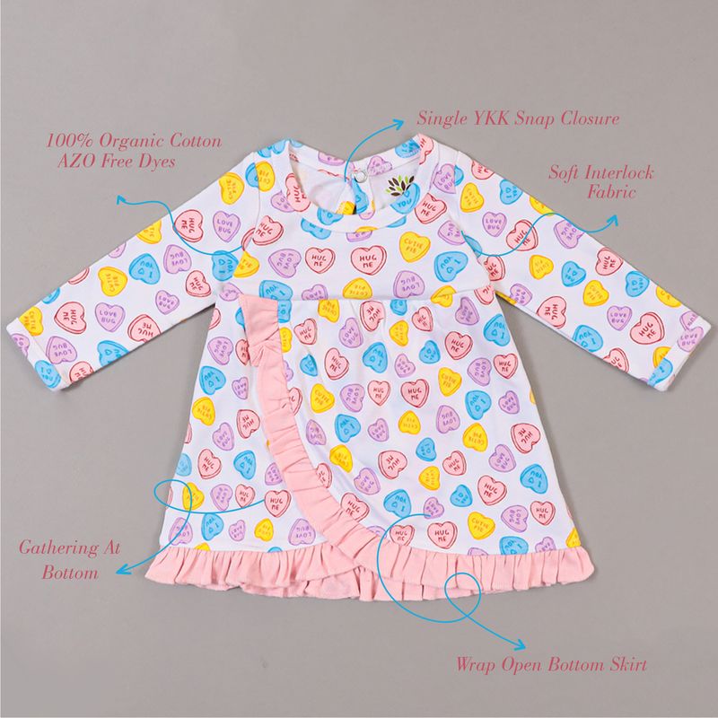 CANDY HEART WRAP OPEN DRESS