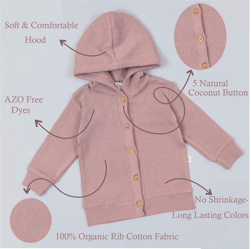 VIOLET  BUTTON HOODED