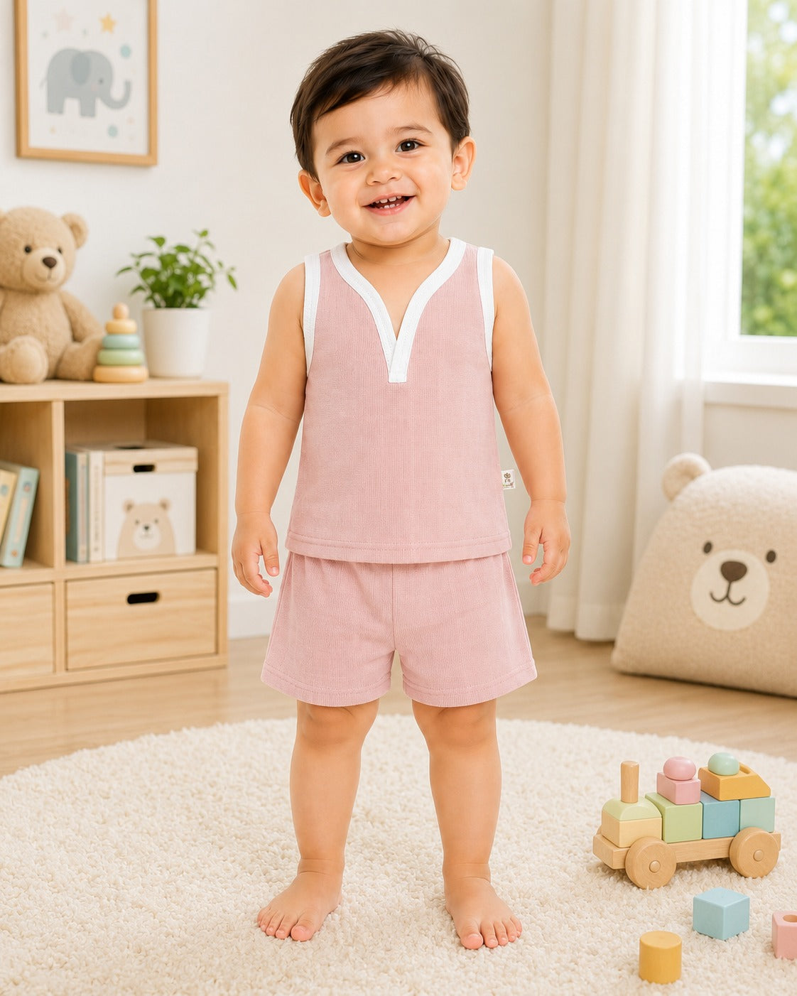 Muslin Co-ords | Comfortable Unisex Vest And Shorts Set