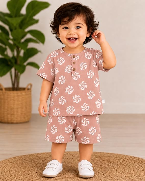 Baby Boys Printed T-Shirt & Shorts Set 3