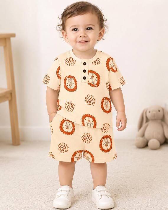 Baby Boys Printed T-Shirt & Shorts Set 4