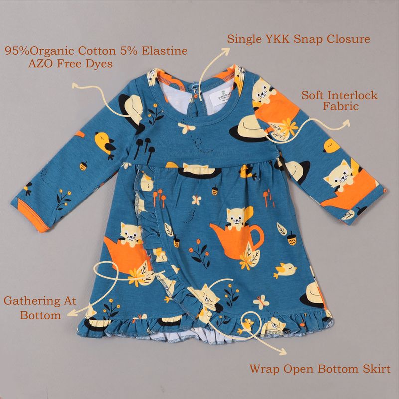 CAT PRINT WRAP OPEN DRESS (Copy)