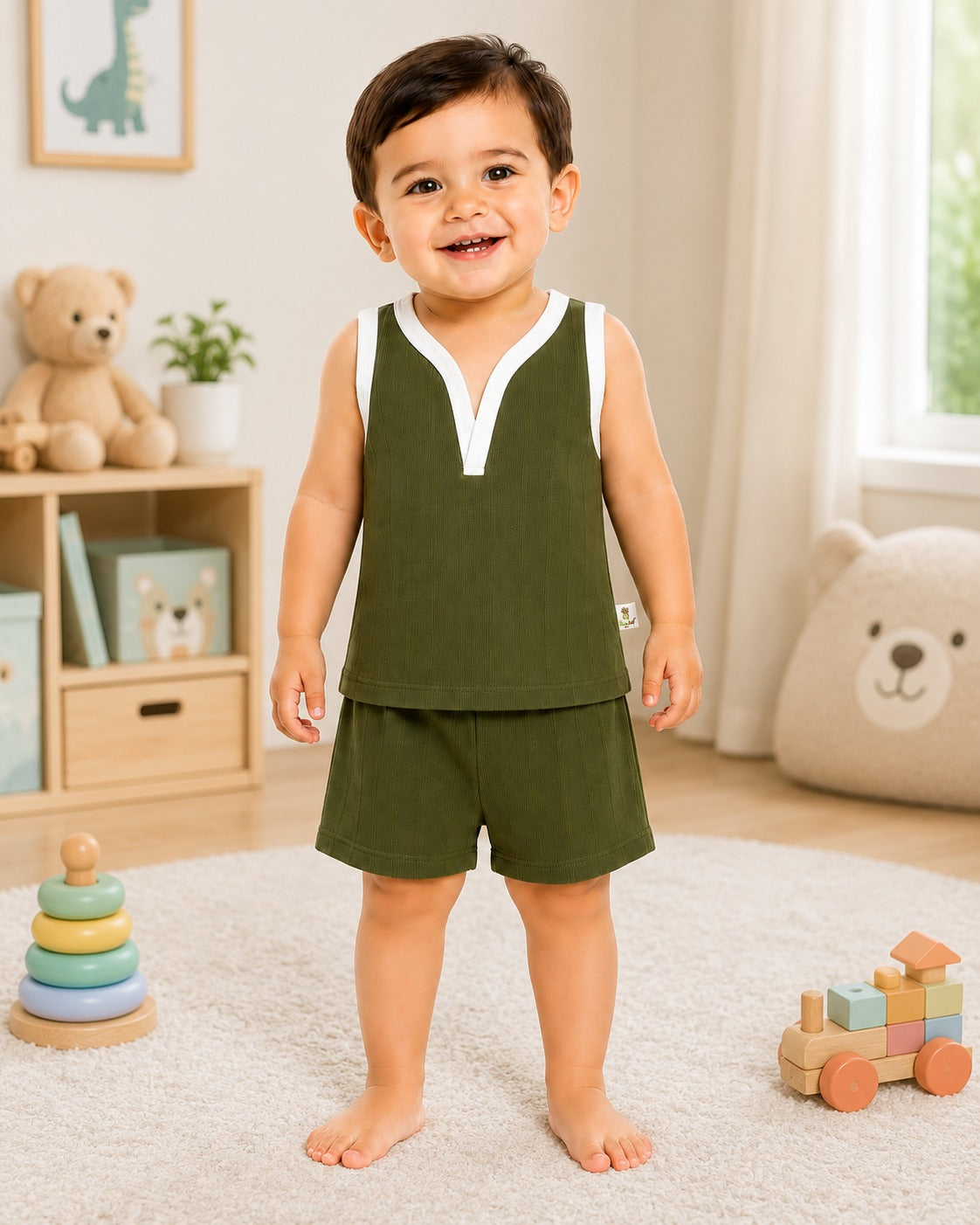Muslin Co-ords | Comfortable Unisex Vest And Shorts Set