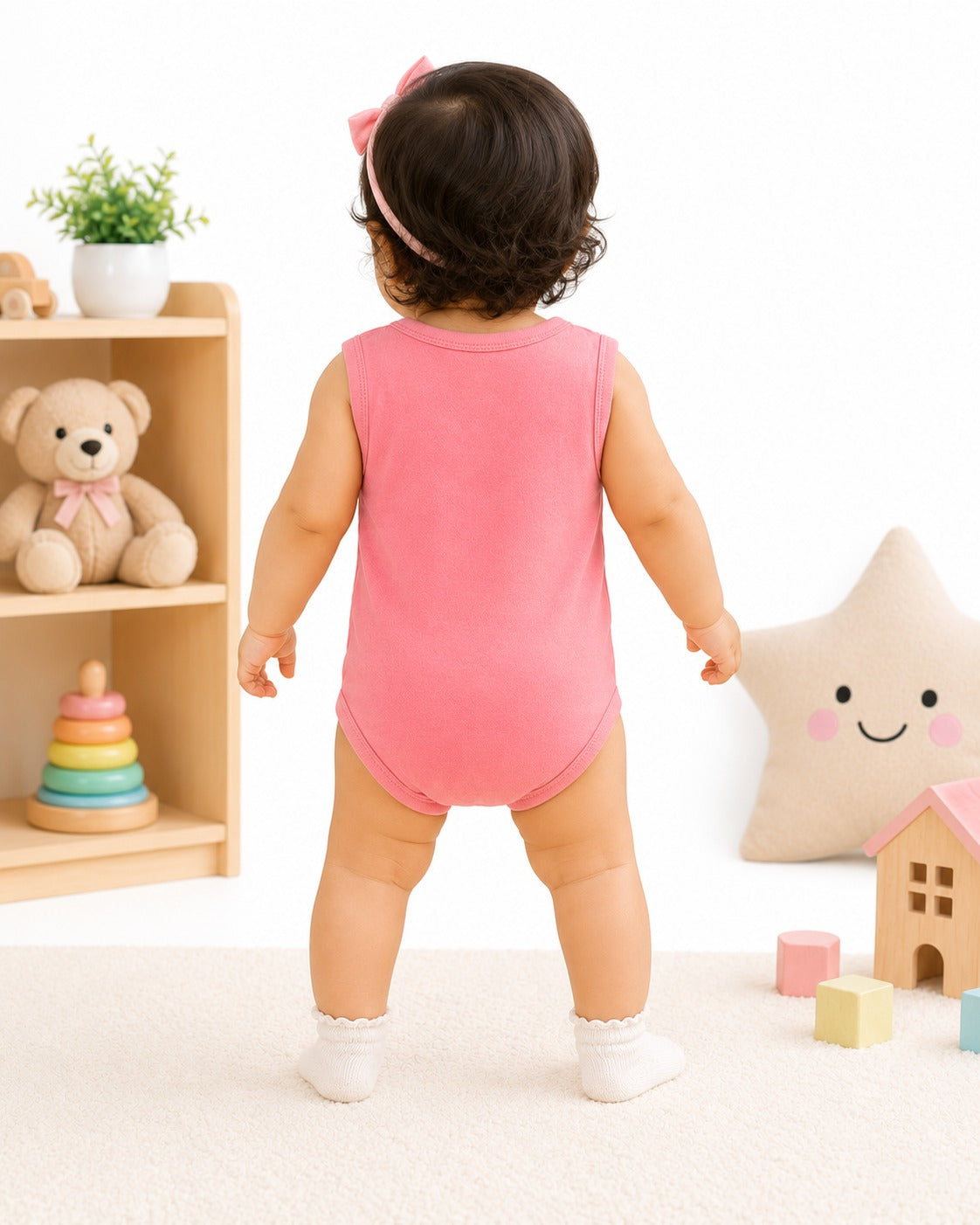 Baby Singlet Onesie with Snap Buttons | Sleeveless Bodysuit | Unisex
