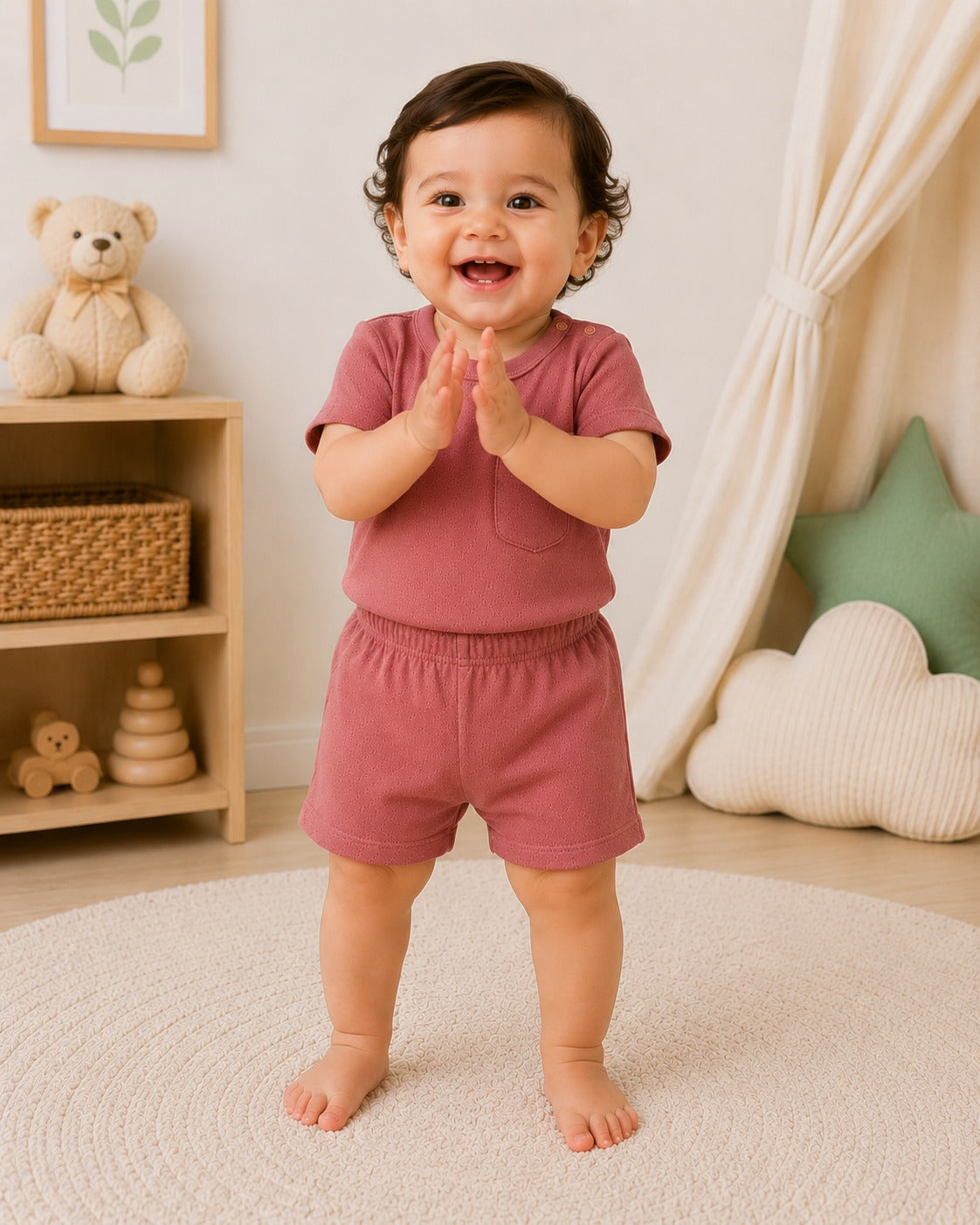 Pointelle | Unisex | Co-ord Set | Half Sleeve