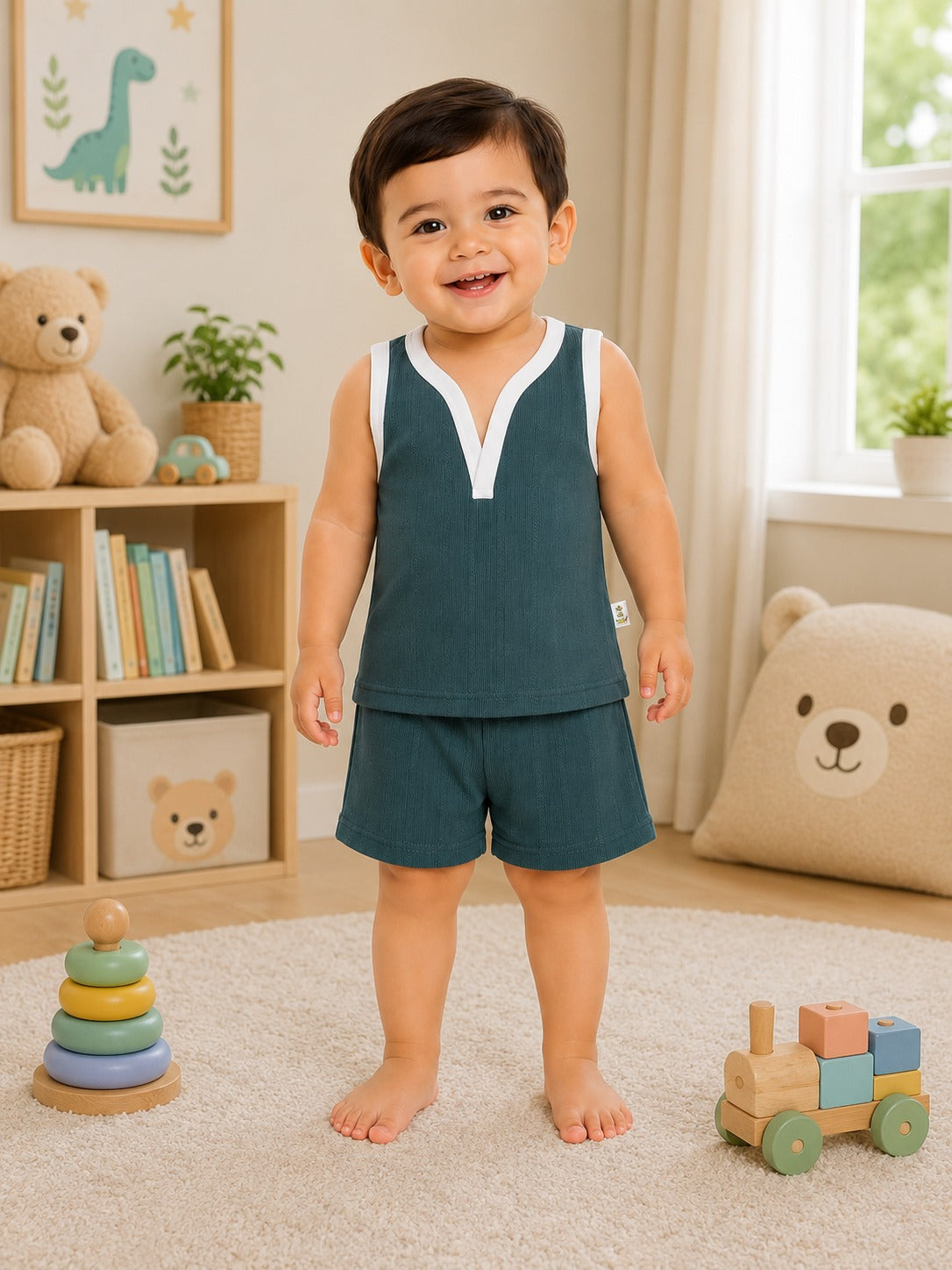 Muslin Co-ords | Comfortable Unisex Vest And Shorts Set