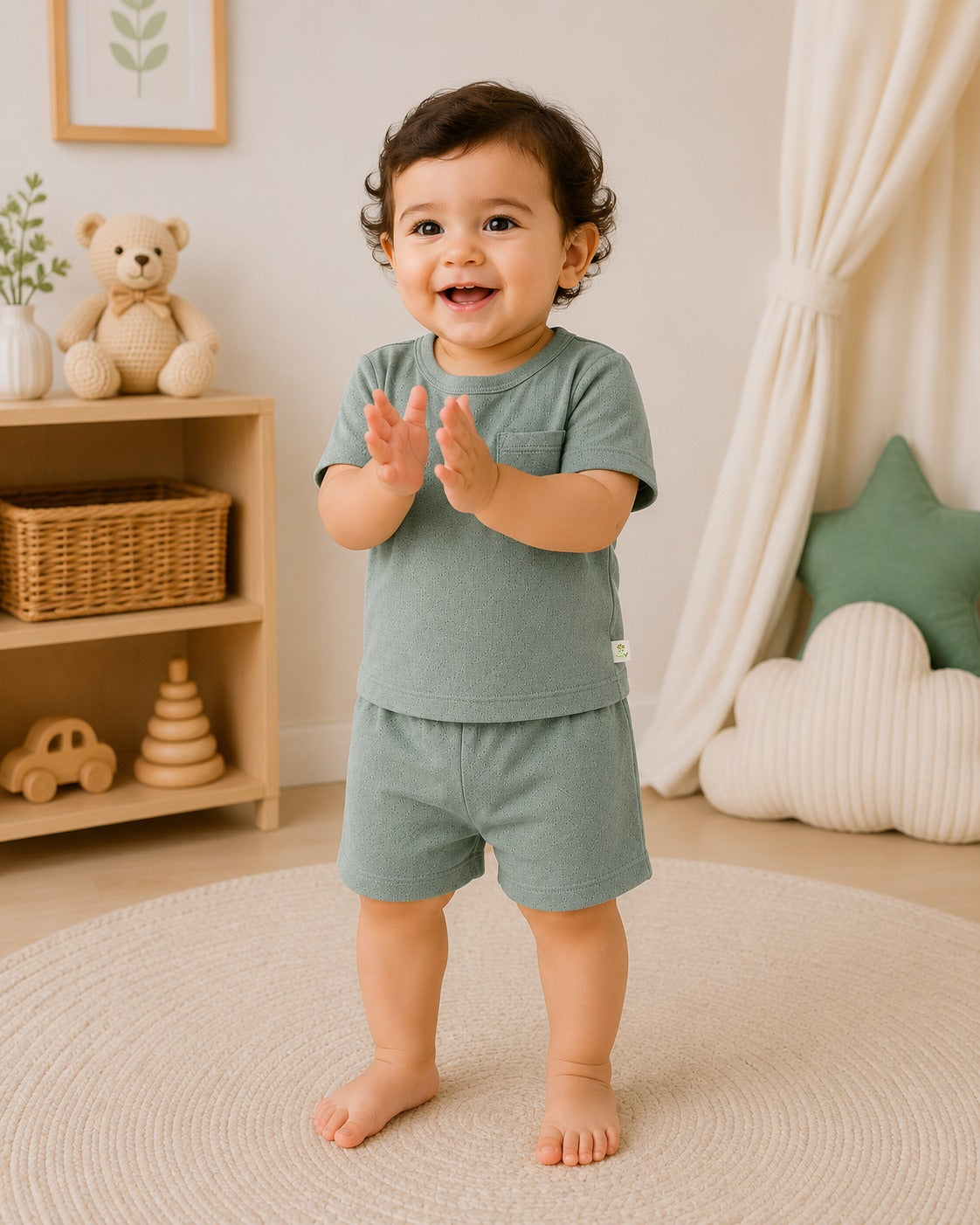Pointelle | Unisex | Co-ord Set | Half Sleeve