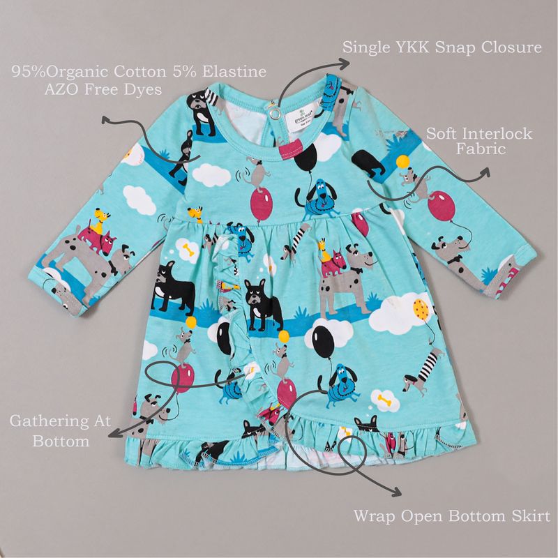 DOG PRNT WRAP OPEN DRESS