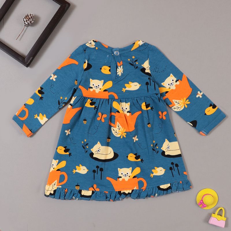 CAT PRINT WRAP OPEN DRESS (Copy)