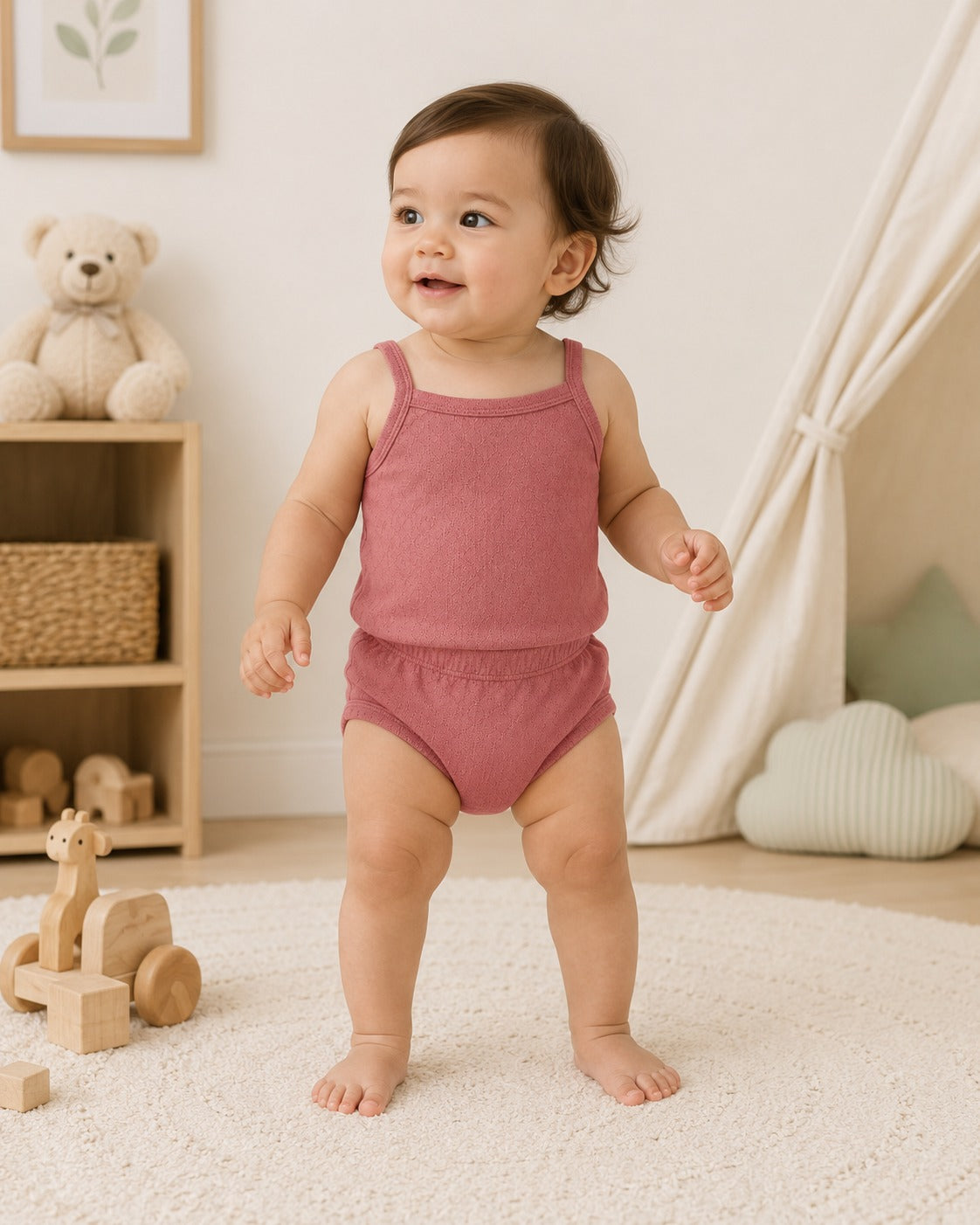 Pointelle Vest & Bloomer Set | Unisex