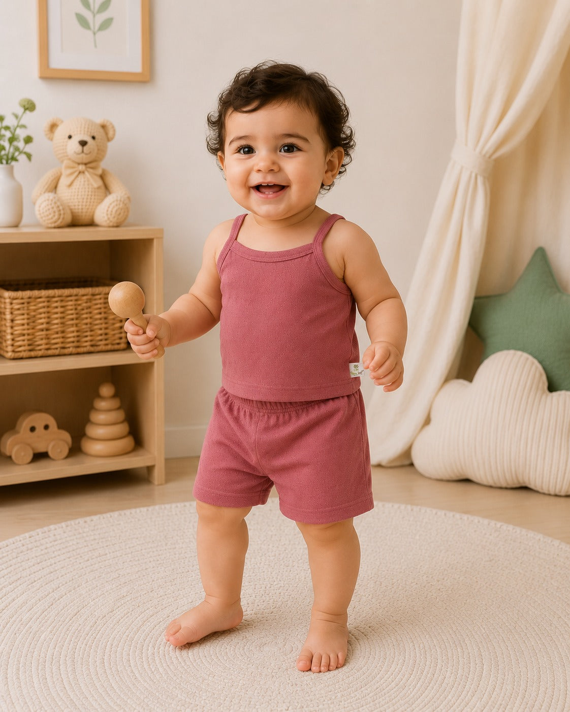 Pointelle Vest & shorts Set | Unisex