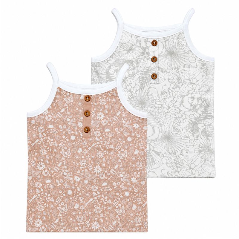 BROWN BASE WIHTE LEAF, ASH FLOWER GIRLS VEST